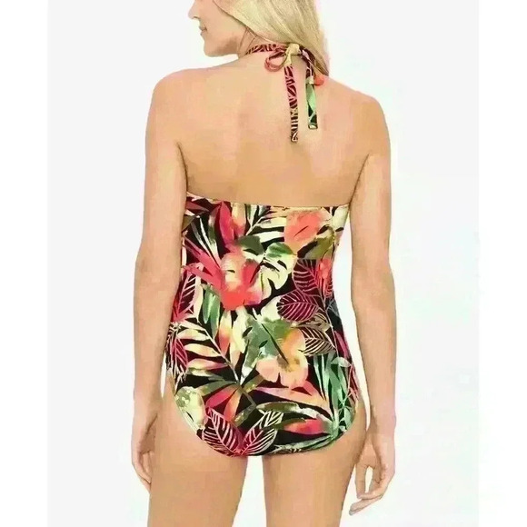 NEW! Lauren Ralph Lauren Women's 10 High-Neck One-Piece Swimsuit NWT $138 - Picture 2 of 3